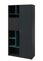 KSR6-83 P skříň šatní, 1x výsuvné ramínko, dvířka, niky, 2053x1022x400 mm, provedení pravé, korpus a